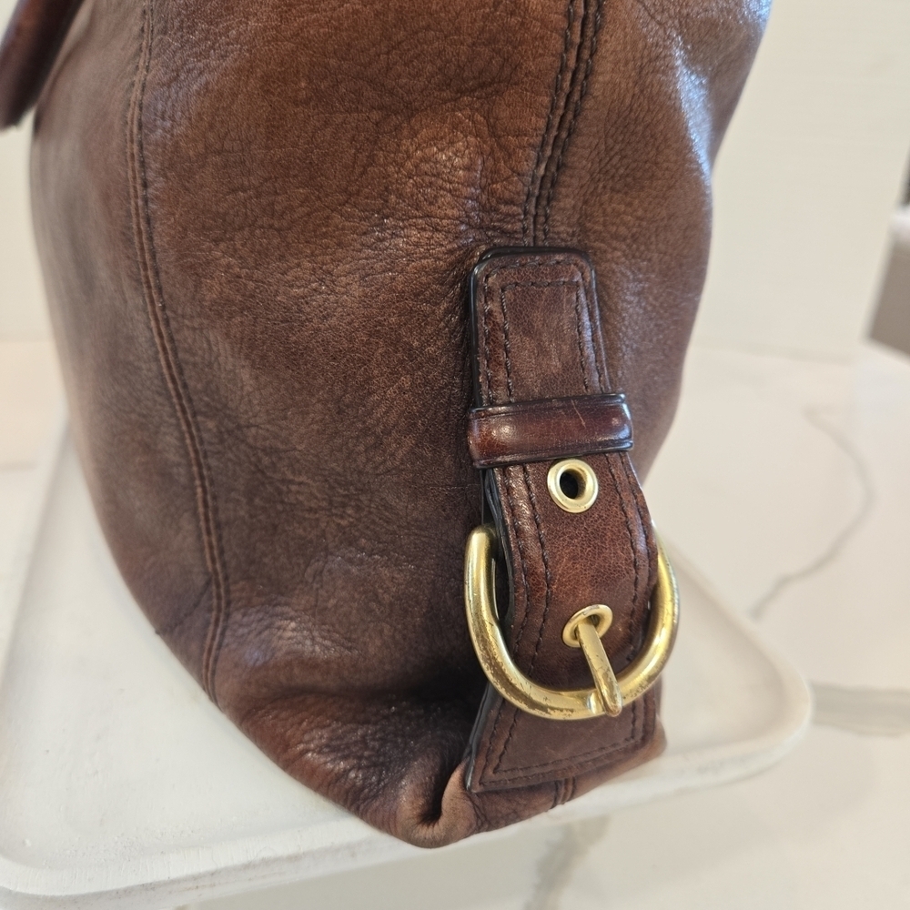 VTG Coach Madison Claire Large Brown Leather Satchel Shoulder Bag 12935 - Picture 8 of 16